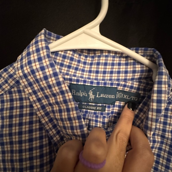 Ralph Lauren Blue and White Plaid Shirt - Picture 4 of 5